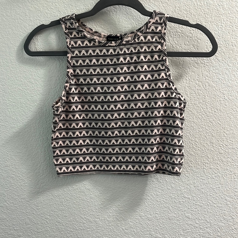 Forever 21 Pink Grey Crop Top